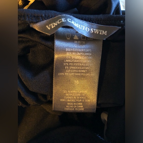 Vince Camuto Black and Gold Lace Up One Piece Swimsuit size 10 - Picture 10 of 14